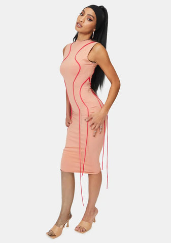Between The Lines Bodycon Midi Dress