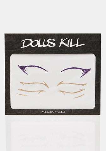 Purple & Gold Glitter Eyeliner Stickers