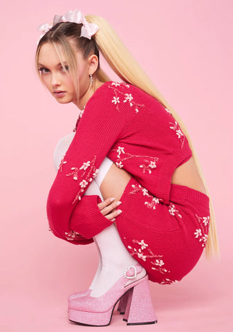 Paradise Heart Glitter Heels