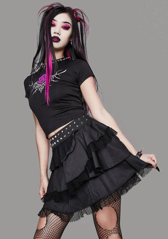 Shadow Dancer Layered Ruffle Skirt