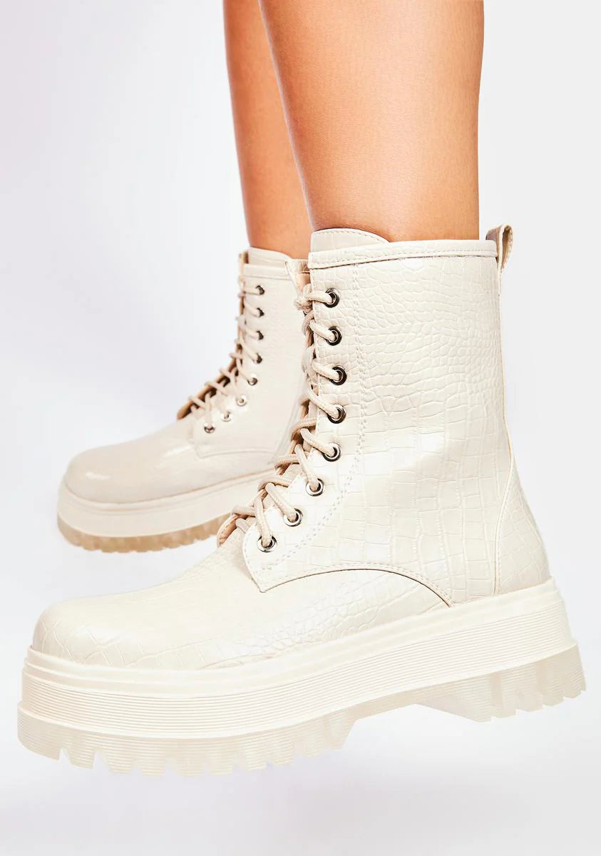 You're So Dramatic Combat Boots