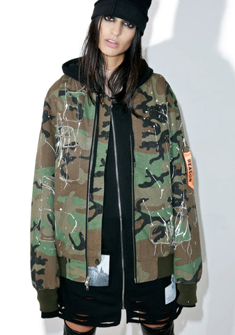 Militia Splatter Bomber Jacket