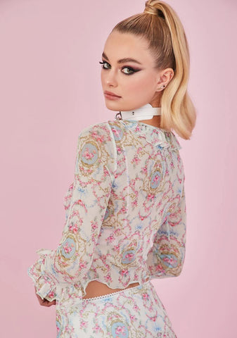 Room Of Wonders Mesh Ruffle Top