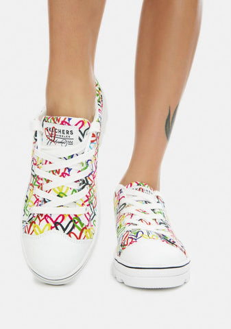 x JGoldcrown White Hashtag Love Roadies Sneakers