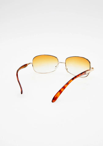 Riches Gold Brown Oversized Y2K Sunglasses