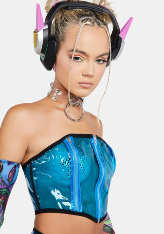 Cobalt Astro Vision Vinyl Corset Top