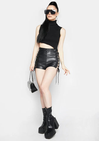 Dark Intuition Vegan Leather Shorts