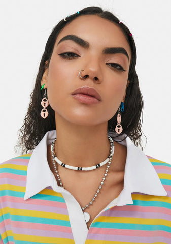 Not Your Babe Double Lock Earrings