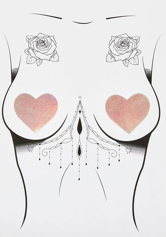 Care Bear Stare Holographic I Heart U Pasties