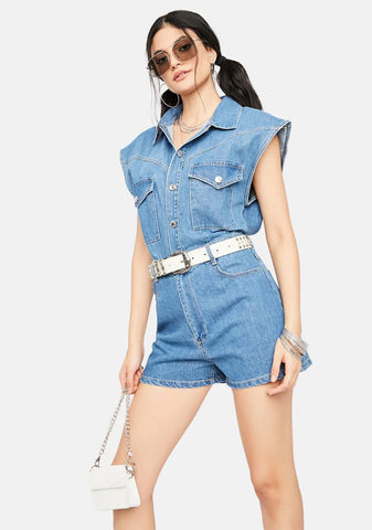 Downtown Cutie Denim Romper