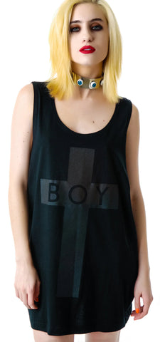 x BOY London Boy Cross Oversized Tank - Black