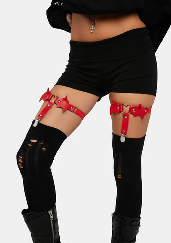 Speak Of The Devil Garter Set