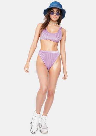 Ultraviolet Festival Velvet Bikini Top