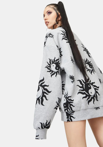 Yin Yang Marl Crewneck Sweatshirt