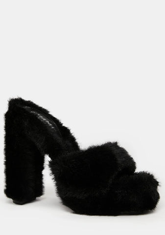 Coconut Faux Fur Heels