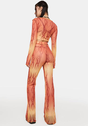 Heartbreaker Mesh Flare Pants