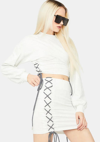 The Less I Know Lace Up Skirt Set