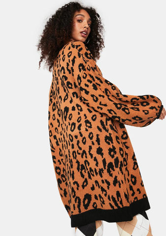 Purrfect Day Animal Print Cardigan