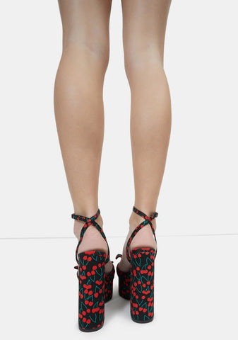 Wicked Cherry Love Languages Platform Sandals