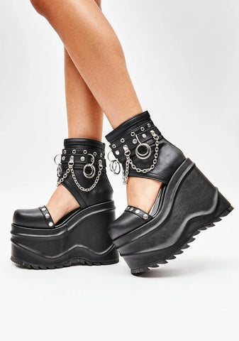 Dark Heart Wedge Ankle Boots