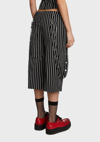 Deadly Souls Pinstripe Shorts