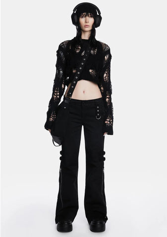 Black Rave Zip Pants