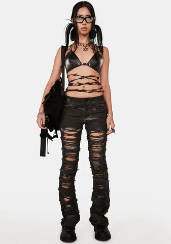 Distortion Heavy Distressed Skinny Jeans