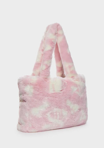 Pink Dick Dollar Faux Fur Tote Bag