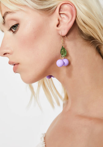 Lilac Sweet Tart Cherry Earrings