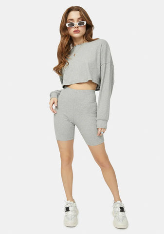 Storm Made My Morning Pullover & Biker Shorts Set