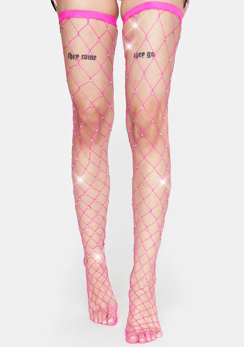 Pixie In The Rough Rhinestone Fishnet Tights