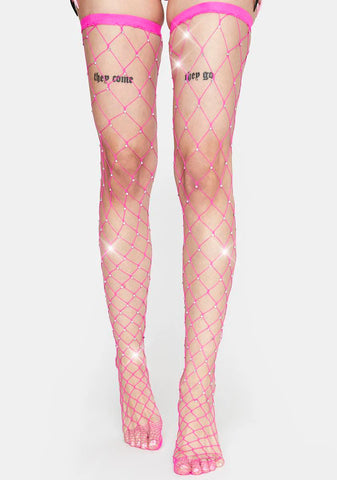 Pixie In The Rough Rhinestone Fishnet Tights