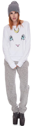 Cat and Moon Baggy Beach Jumper