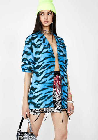 Tiger Print Relaxed Blazer