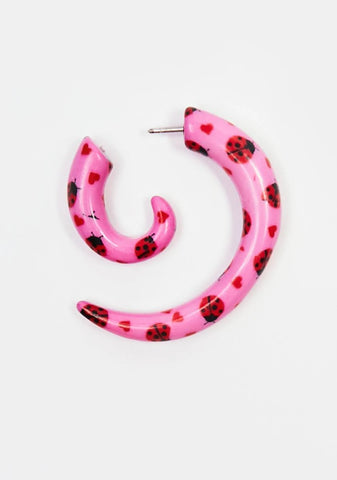 Ladybug Love Swirl Earrings