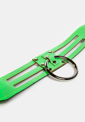 Neon Green Cut-Out O-Ring Choker