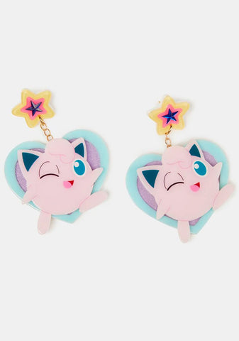 Charming Jigglypuff Drop Earrings
