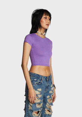 Lavender Stepping Off Crop Top