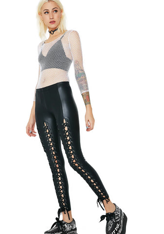 Seeing Double Lace-Up Leggings