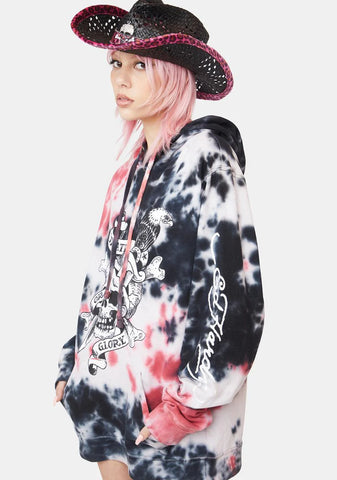Storm Tie Dye Skull Hoodie