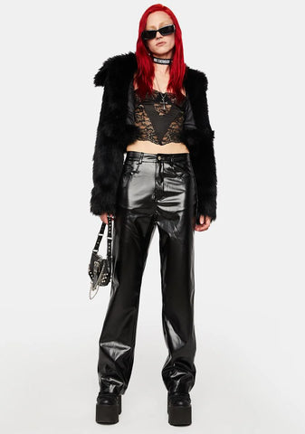 Seen You Around Vegan Leather Trousers