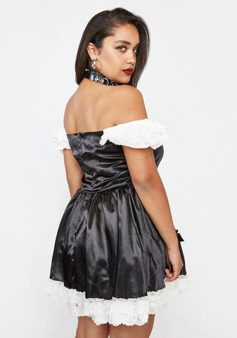 Plus Bad Meets Evil Satin Mini Dress