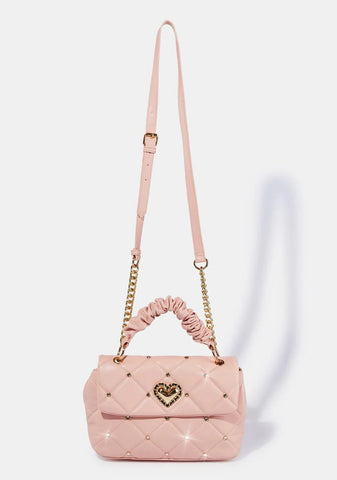 Blush Scrunch And Shine Top Handle Bag