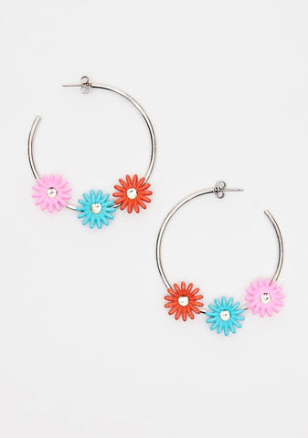 Pick My Petals Flower Hoop Earrings