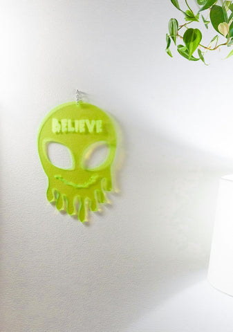 Believe Dripping Alien Wall Hang