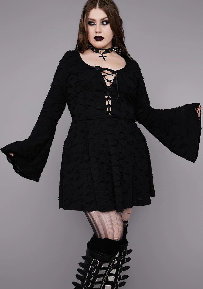 Plus Beyond The Woods Bell Sleeve Dress