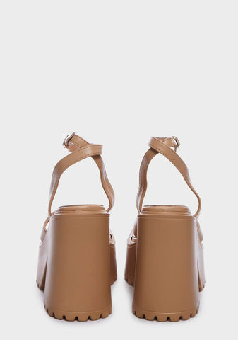 Taupe Strut Your Stuff Platform Heels