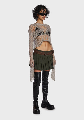 Echo Open Weave Crop Sweater