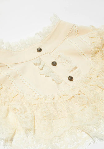 Ivory Heads Will Roll Lace Collar