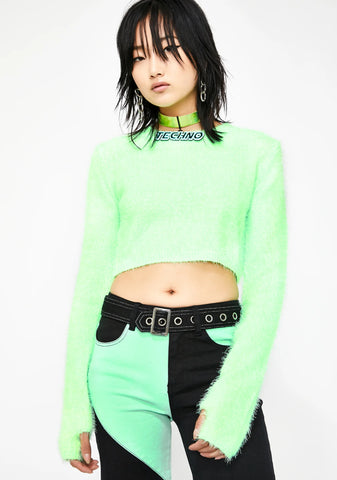 Acid Spark Cropped Sweater